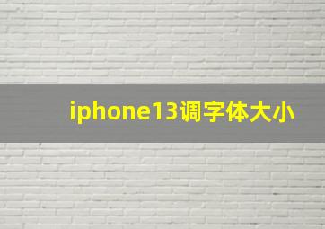 iphone13调字体大小