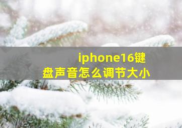 iphone16键盘声音怎么调节大小