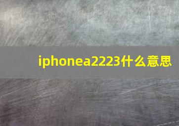 iphonea2223什么意思