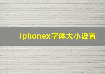 iphonex字体大小设置