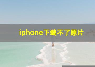 iphone下载不了原片