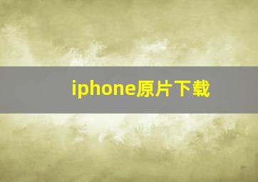 iphone原片下载