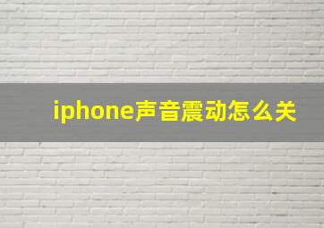 iphone声音震动怎么关