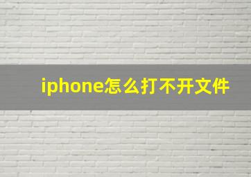 iphone怎么打不开文件