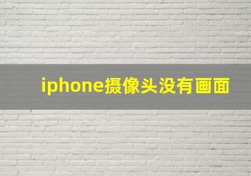 iphone摄像头没有画面