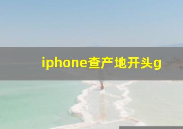 iphone查产地开头g