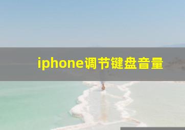 iphone调节键盘音量