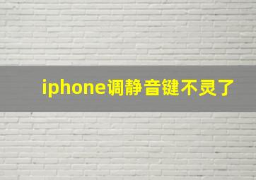 iphone调静音键不灵了