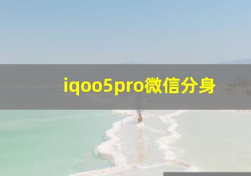 iqoo5pro微信分身