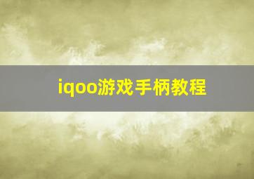 iqoo游戏手柄教程