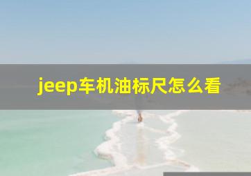 jeep车机油标尺怎么看