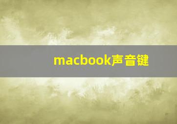 macbook声音键