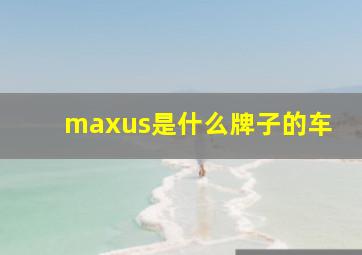 maxus是什么牌子的车