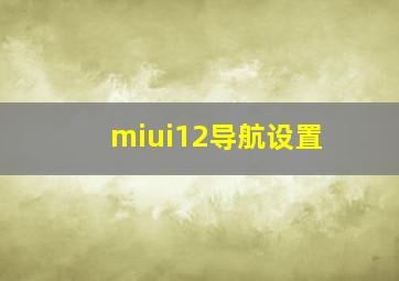 miui12导航设置