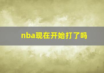 nba现在开始打了吗