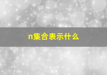 n集合表示什么