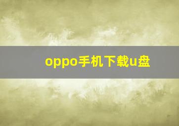 oppo手机下载u盘