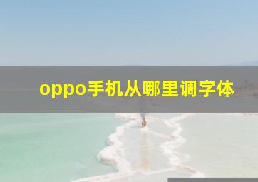 oppo手机从哪里调字体