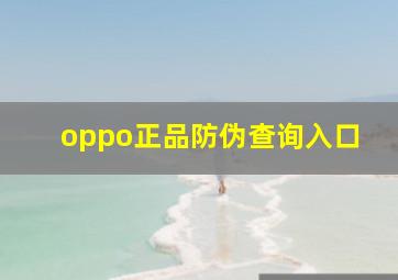 oppo正品防伪查询入口