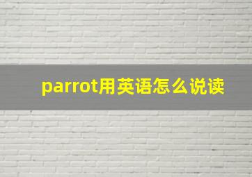 parrot用英语怎么说读