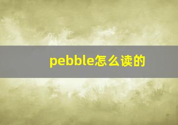 pebble怎么读的