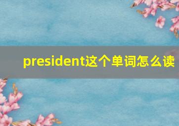 president这个单词怎么读