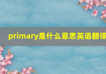 primary是什么意思英语翻译