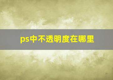 ps中不透明度在哪里