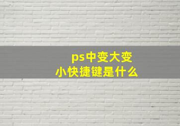 ps中变大变小快捷键是什么