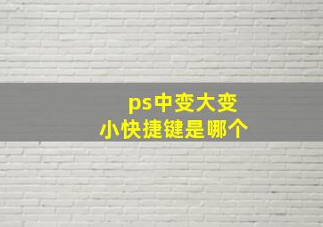 ps中变大变小快捷键是哪个