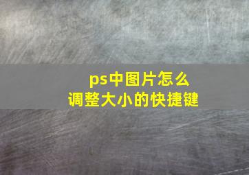 ps中图片怎么调整大小的快捷键