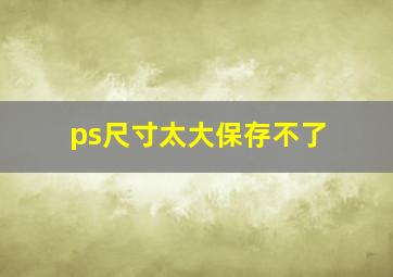 ps尺寸太大保存不了