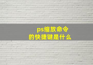 ps缩放命令的快捷键是什么