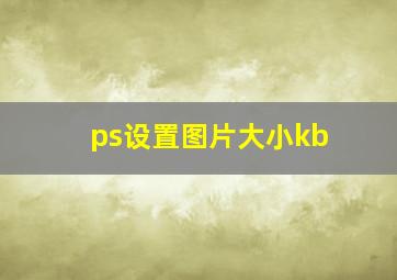 ps设置图片大小kb