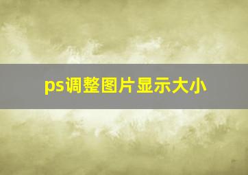 ps调整图片显示大小