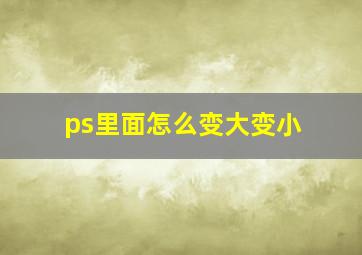 ps里面怎么变大变小