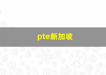 pte新加坡