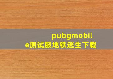 pubgmobile测试服地铁逃生下载