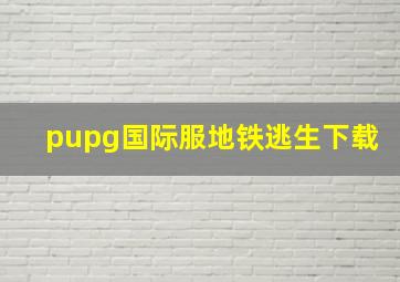 pupg国际服地铁逃生下载