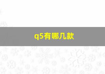 q5有哪几款