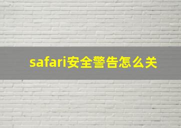 safari安全警告怎么关