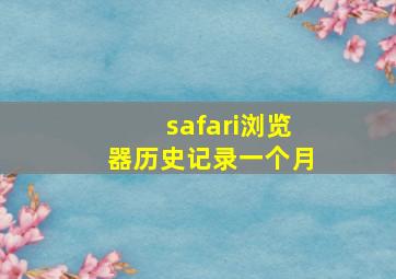 safari浏览器历史记录一个月