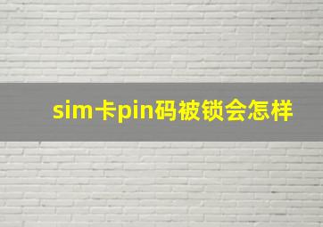 sim卡pin码被锁会怎样