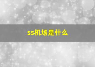 ss机场是什么