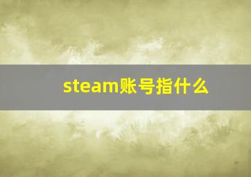 steam账号指什么