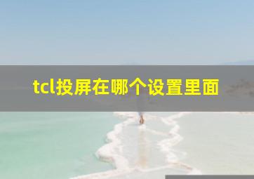 tcl投屏在哪个设置里面