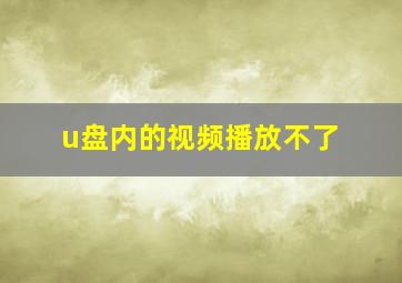 u盘内的视频播放不了