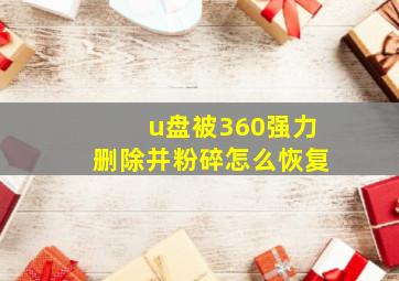 u盘被360强力删除并粉碎怎么恢复