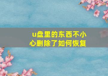 u盘里的东西不小心删除了如何恢复