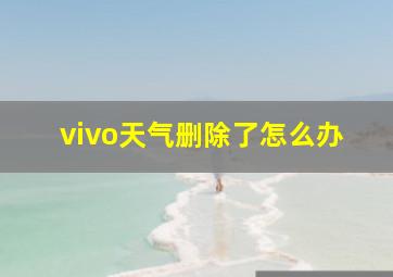 vivo天气删除了怎么办